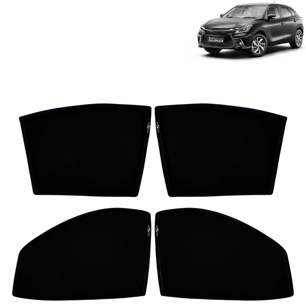 KINGSWAY Car Sun Shade Fix Type for Glanza (2022 Onwards) | 4 Pcs
