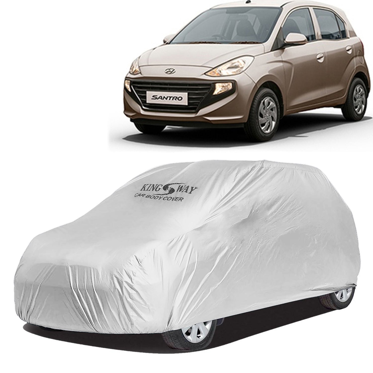 Buy Silver Matty Car Body Cover Dustproof for Santro Online