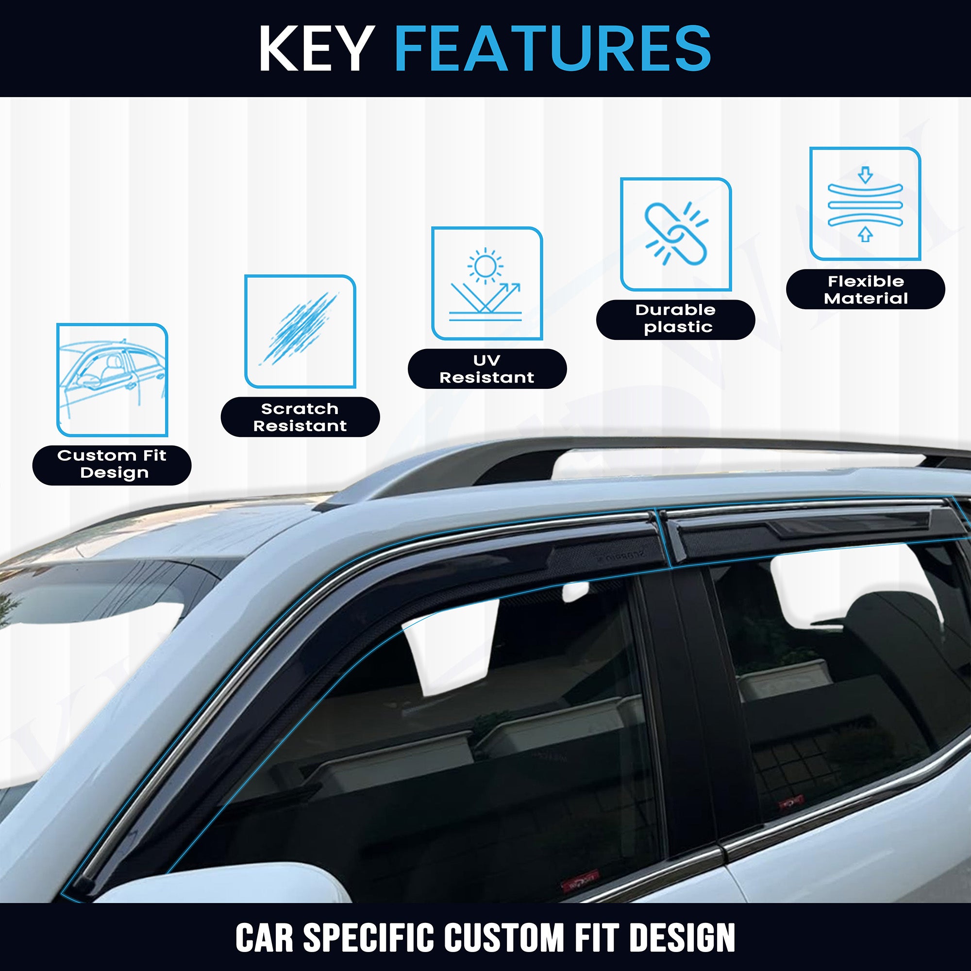 Buy 6 Pcs Rain Guard Door Visor for XL6 2019 to 2022 | Motorhunk