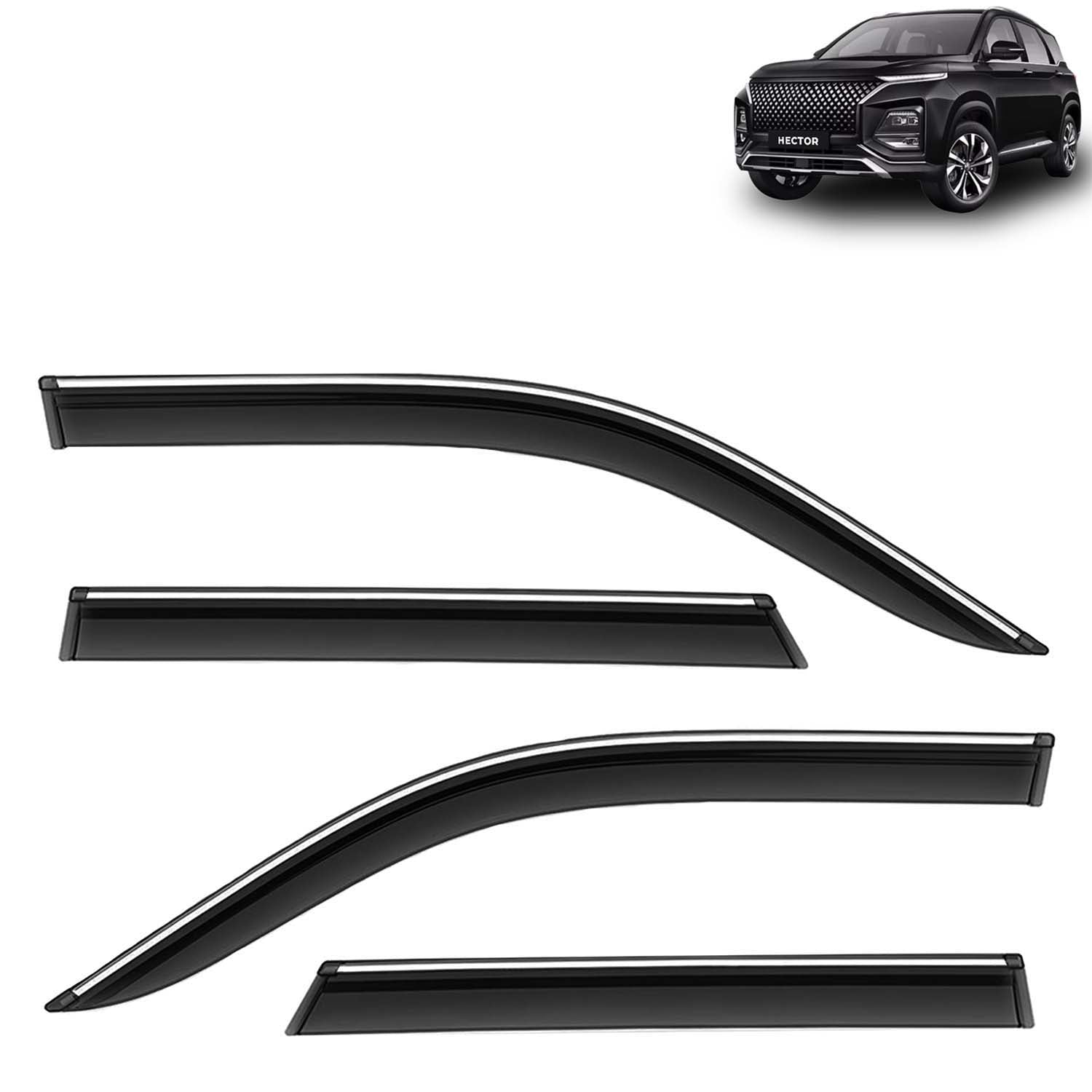Buy 4 Pcs Rain Guard Door Visor for Hector 2023 to 2025 | Motorhunk