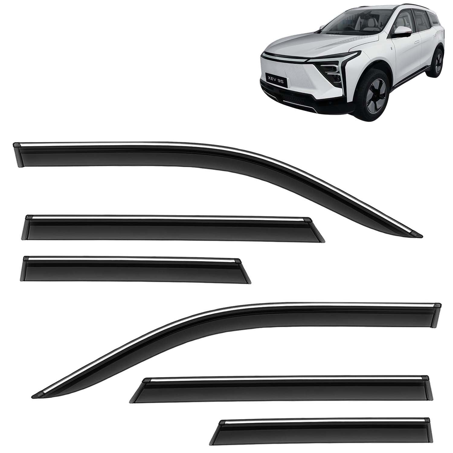 Buy 6 Pcs Rain Guard Door Visor for XEV 9S 2026 Onwards | Motorhunk