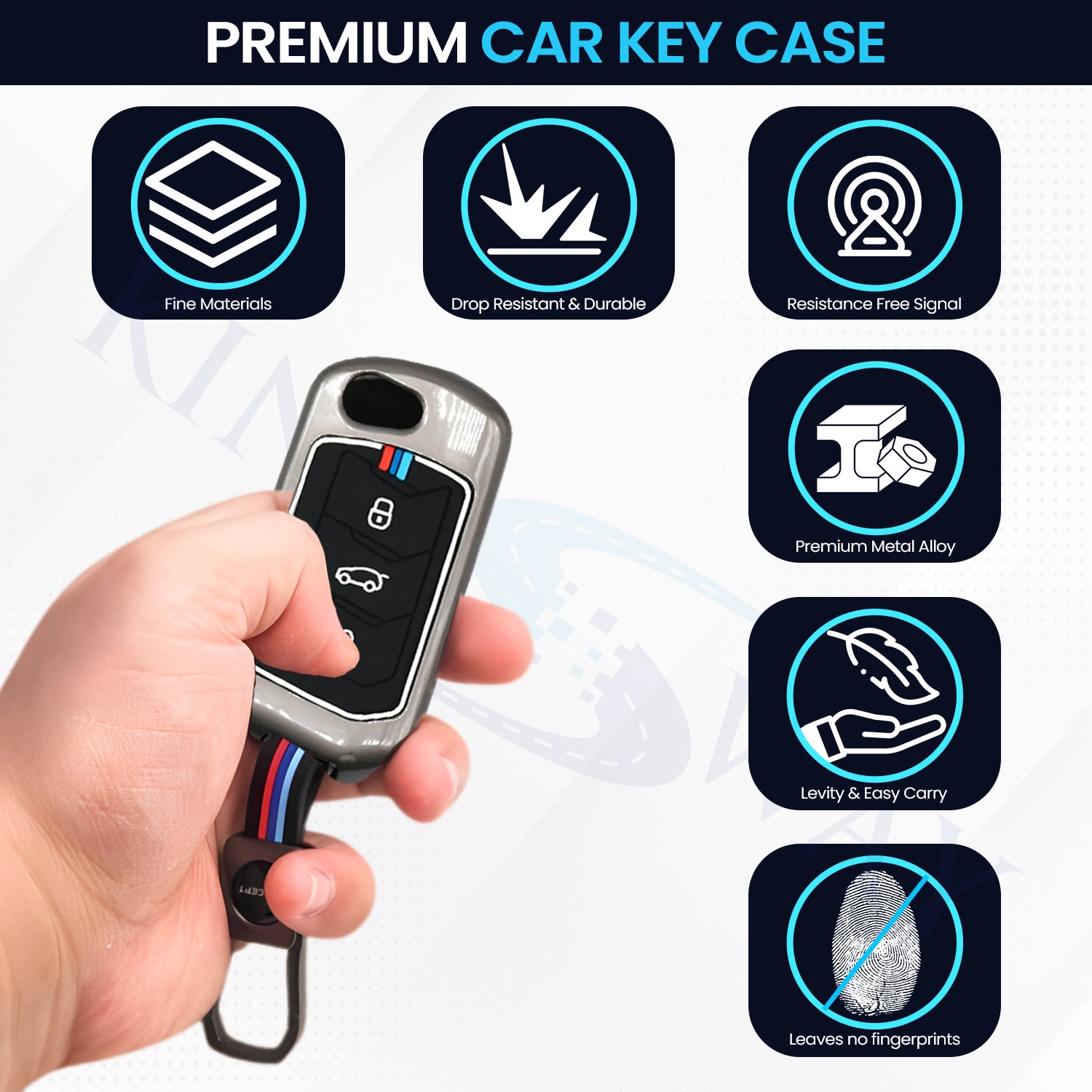 Mahindra Key Shape Buy 3 Buttons Smart Key Cover and Keychain MHD-A3 for All Mahindra Car ...