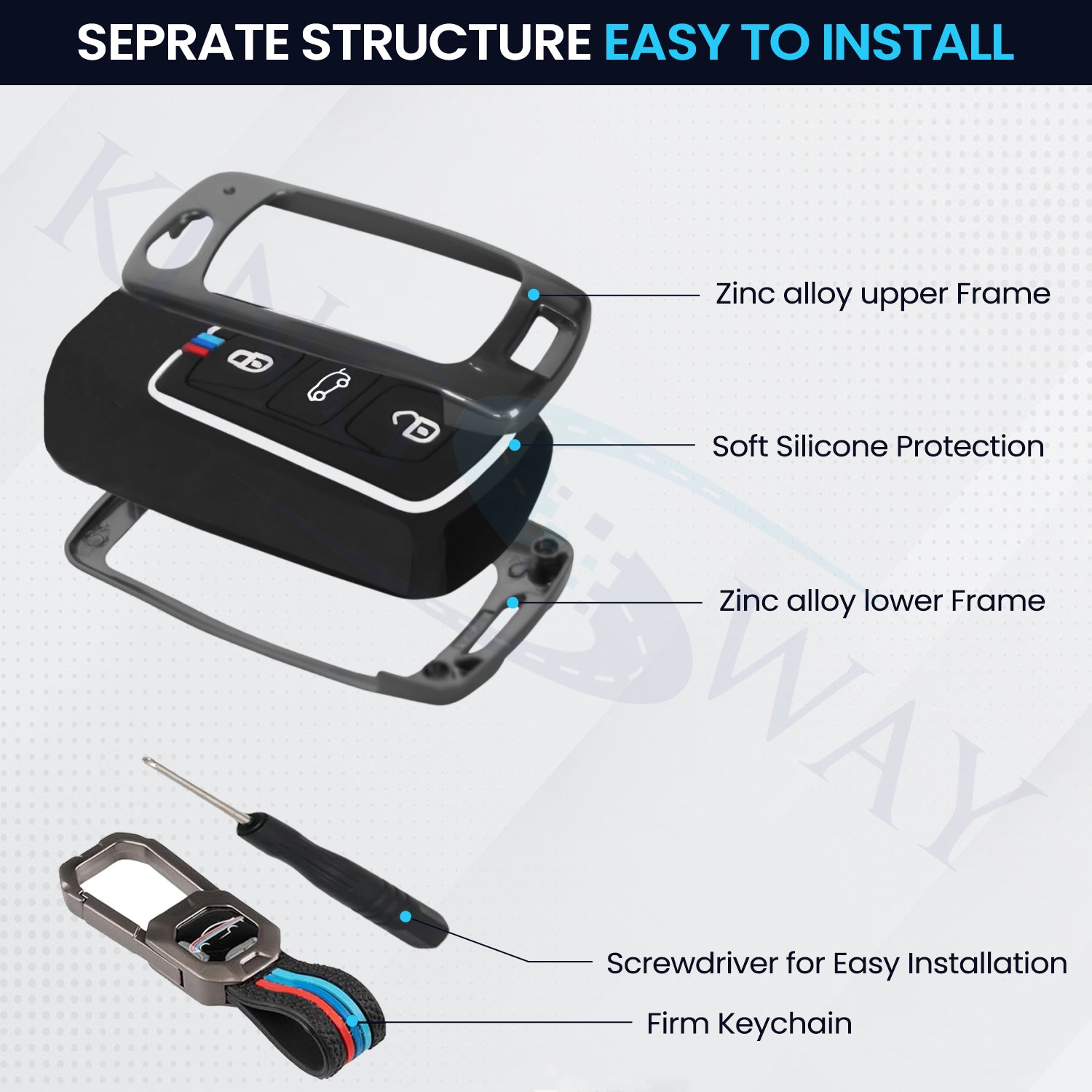 Mahindra Key Shape Buy 3 Buttons Smart Key Cover and Keychain MHD-A3 for All Mahindra Car ...