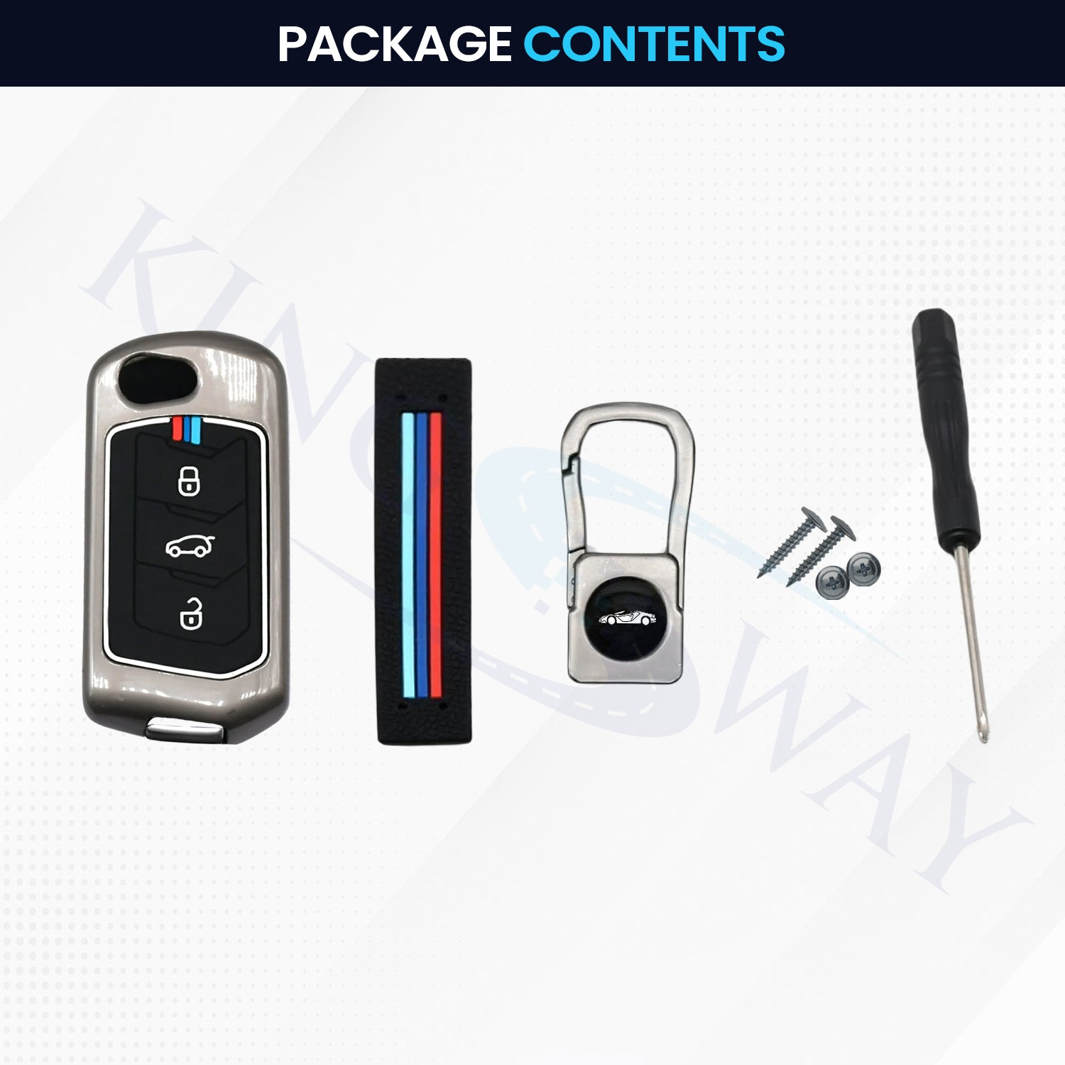Mahindra Key Shape Buy 3 Buttons Smart Key Cover and Keychain MHD-A3 for All Mahindra Car ...