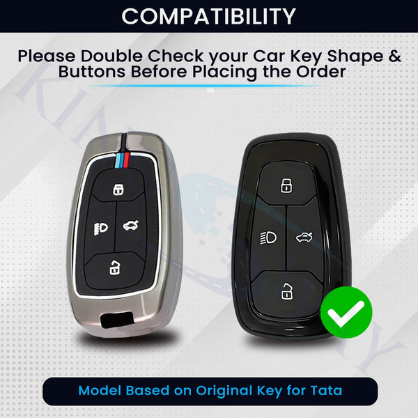 Buy 4 Buttons Smart Key Cover and Keychain TATA-A4 for All Tata Cars ...