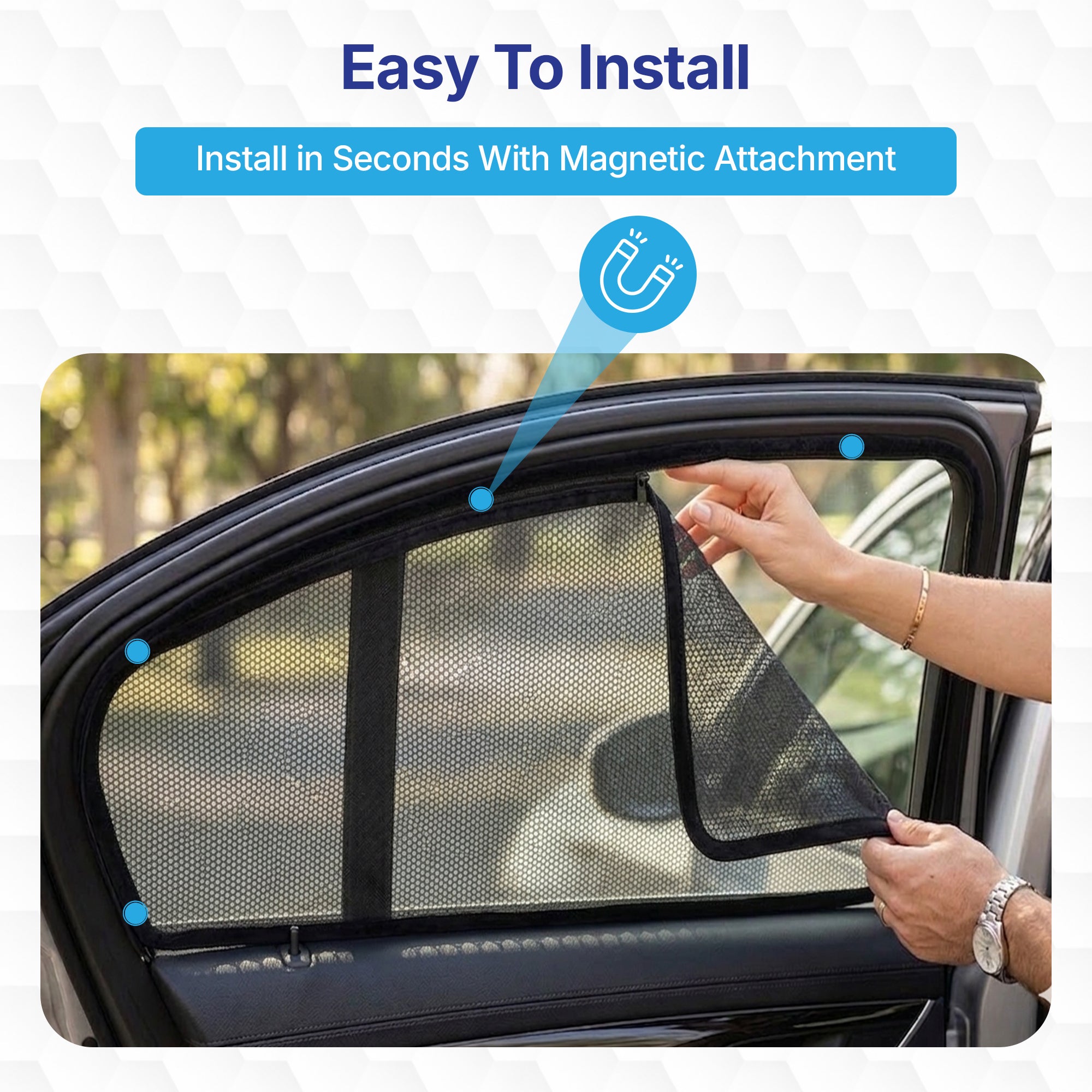 KINGSWAY Car Sun Shade Magnetic for XUV 7XO (2026 Onwards) | 6 Pcs