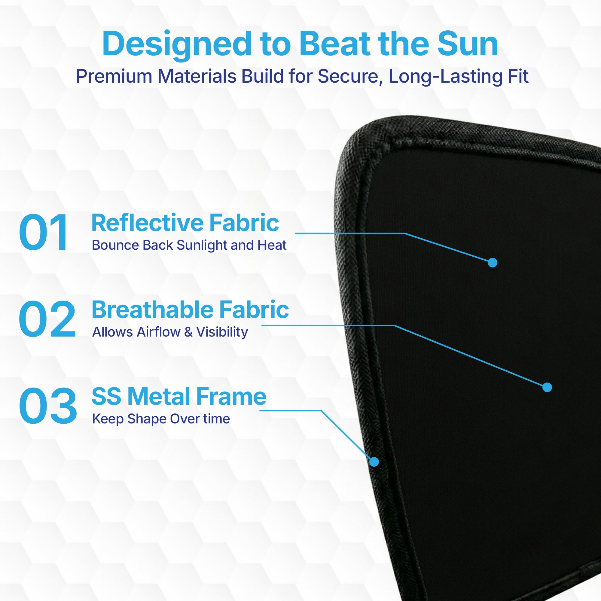 KINGSWAY Car Sun Shade Fix Type for Punch EV (2024 Onwards) | 4
