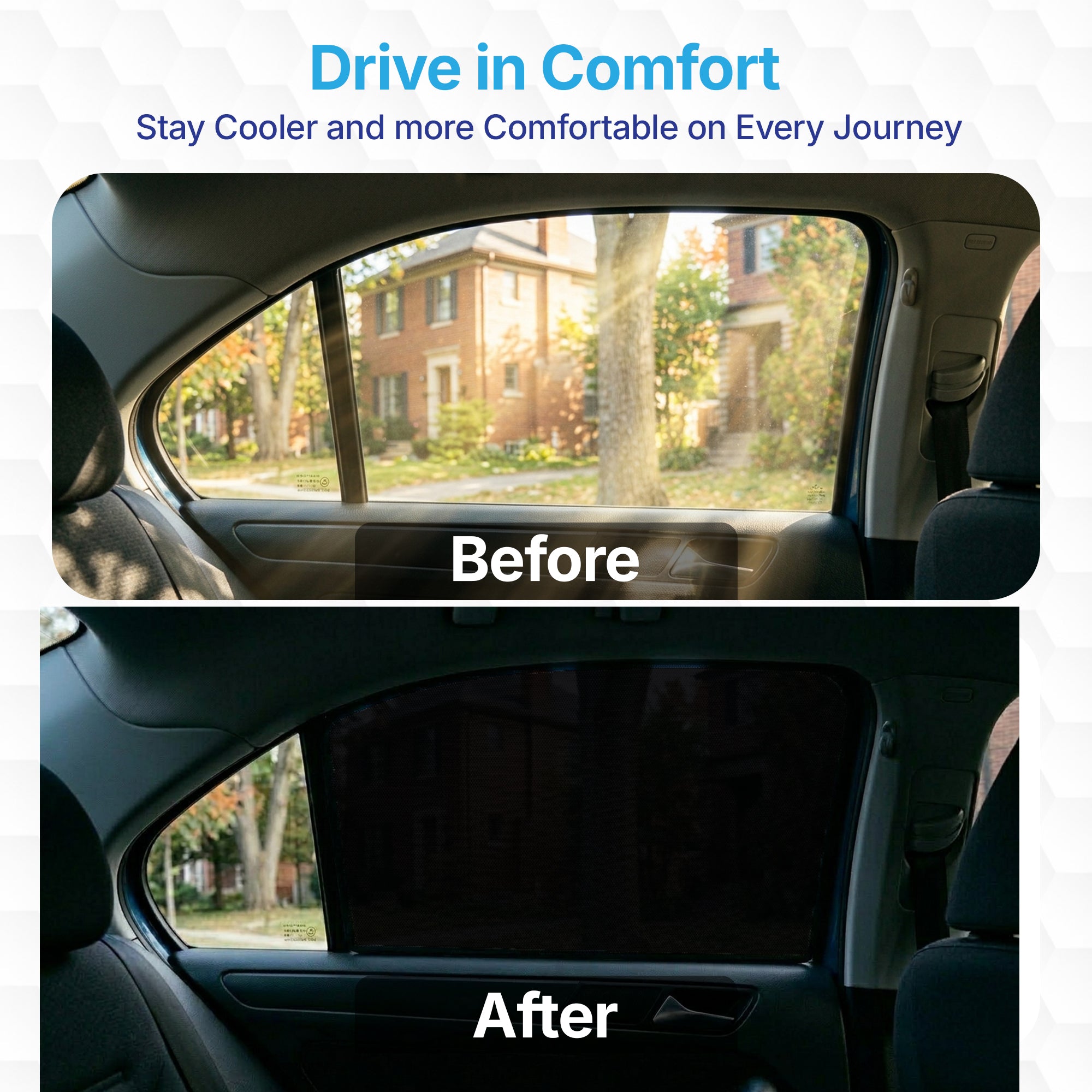 KINGSWAY Car Sun Shade Fix Type for Glanza (2019 - 2022) | 4 Pcs