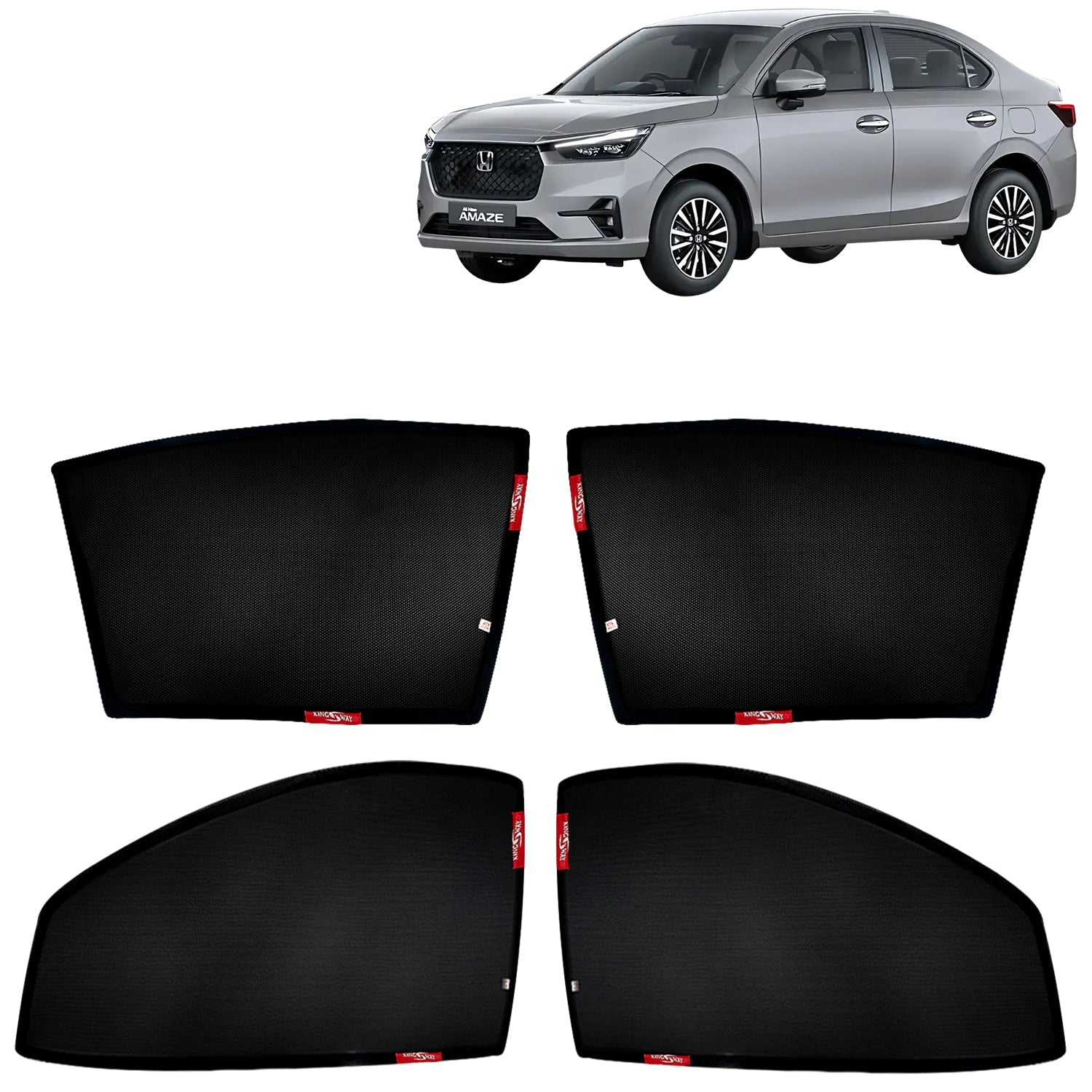 Amaze Car Sun Shade Z-Black Non Magnetic 4 Pcs for 2025 Onwards