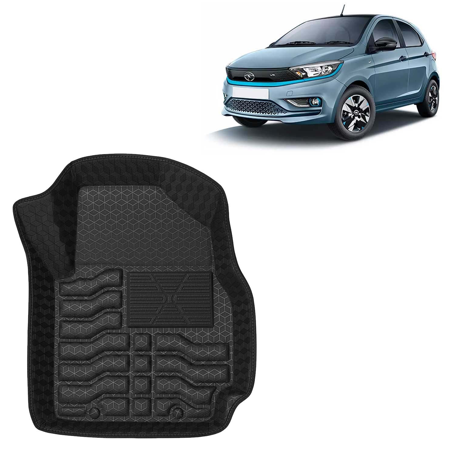 Buy Black color Tiago EV Car Mats for 2023 Onwards All Model