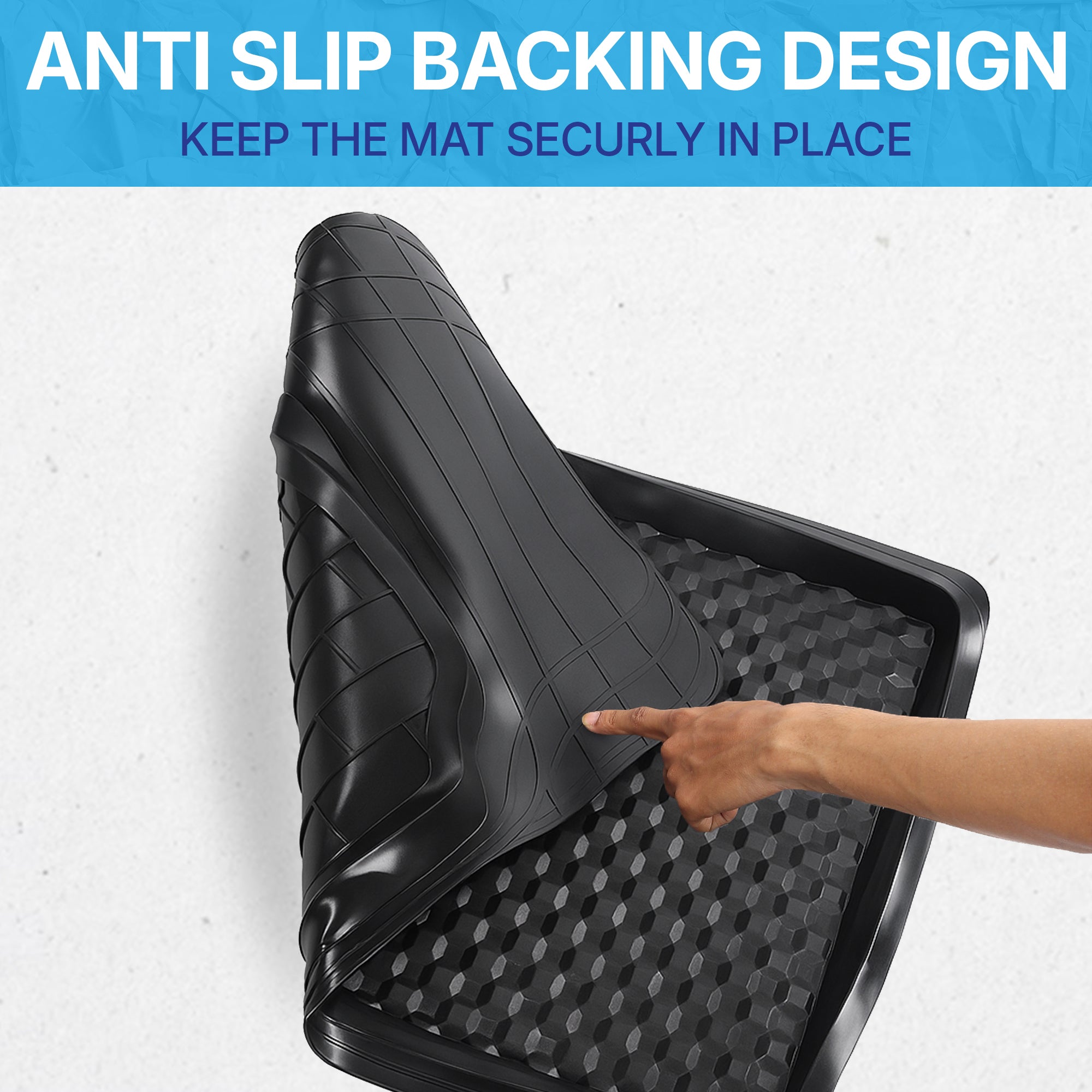 KINGSWAY Universal PVC Car Mats 5 Pcs - Waterproof & Anti-Slip, Black ...
