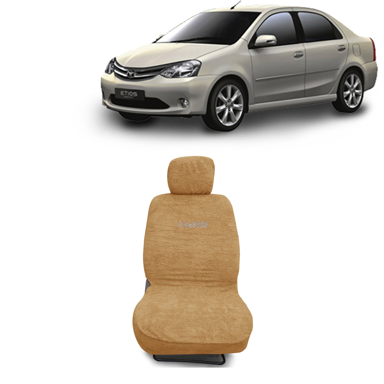 Buy Beige Color Car Seat Cover for Etios 2010 to 2020 All Model