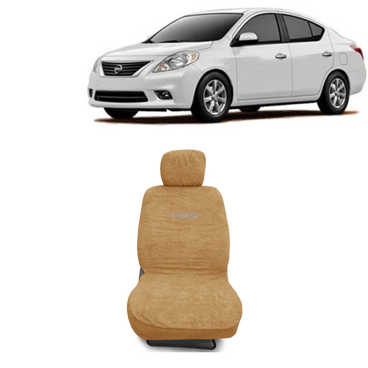 Buy Beige Color Car Seat Cover for Sunny 2011 to 2014 All Model