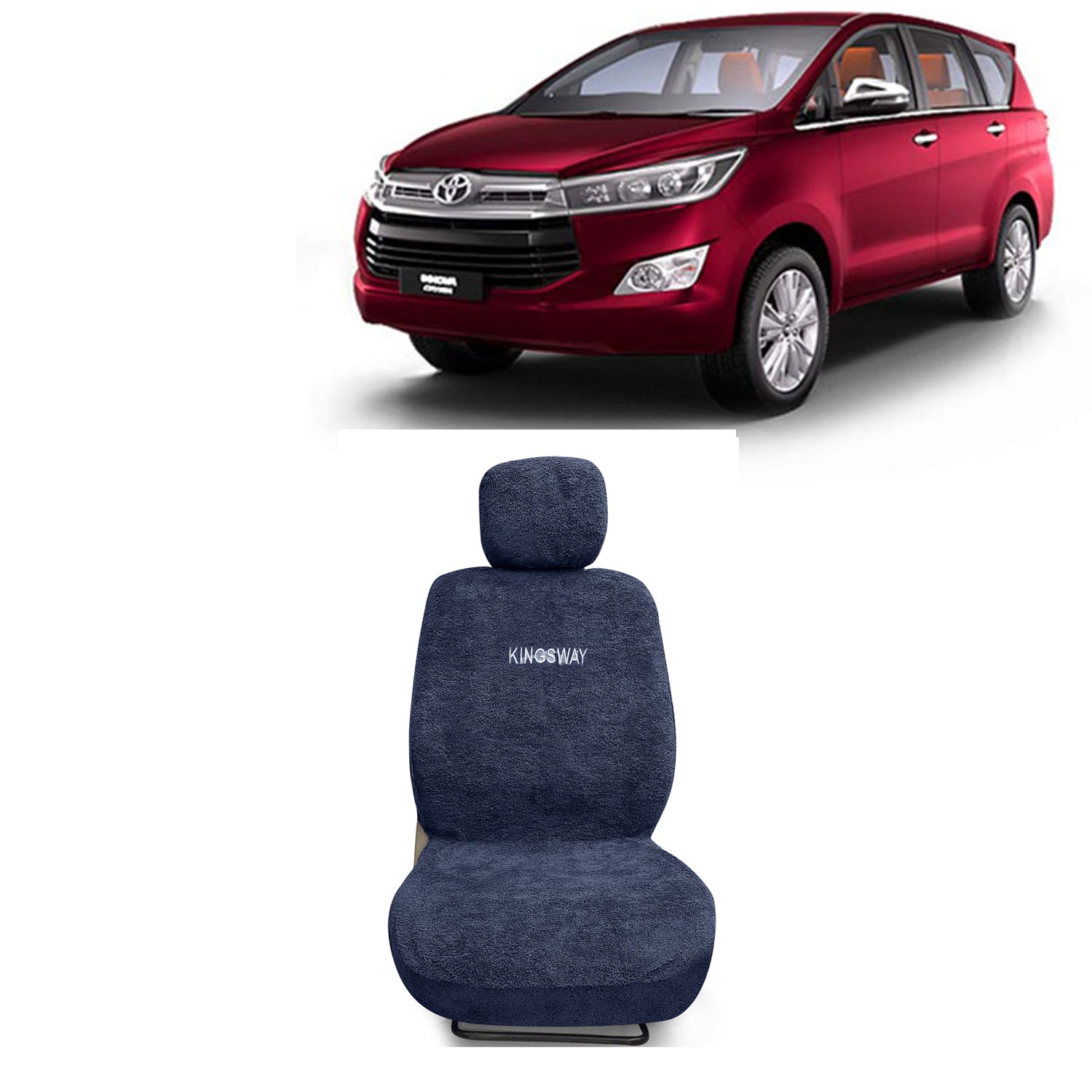 Buy Grey Color Car Seat Cover for Innova Crysta Seater 2015 to