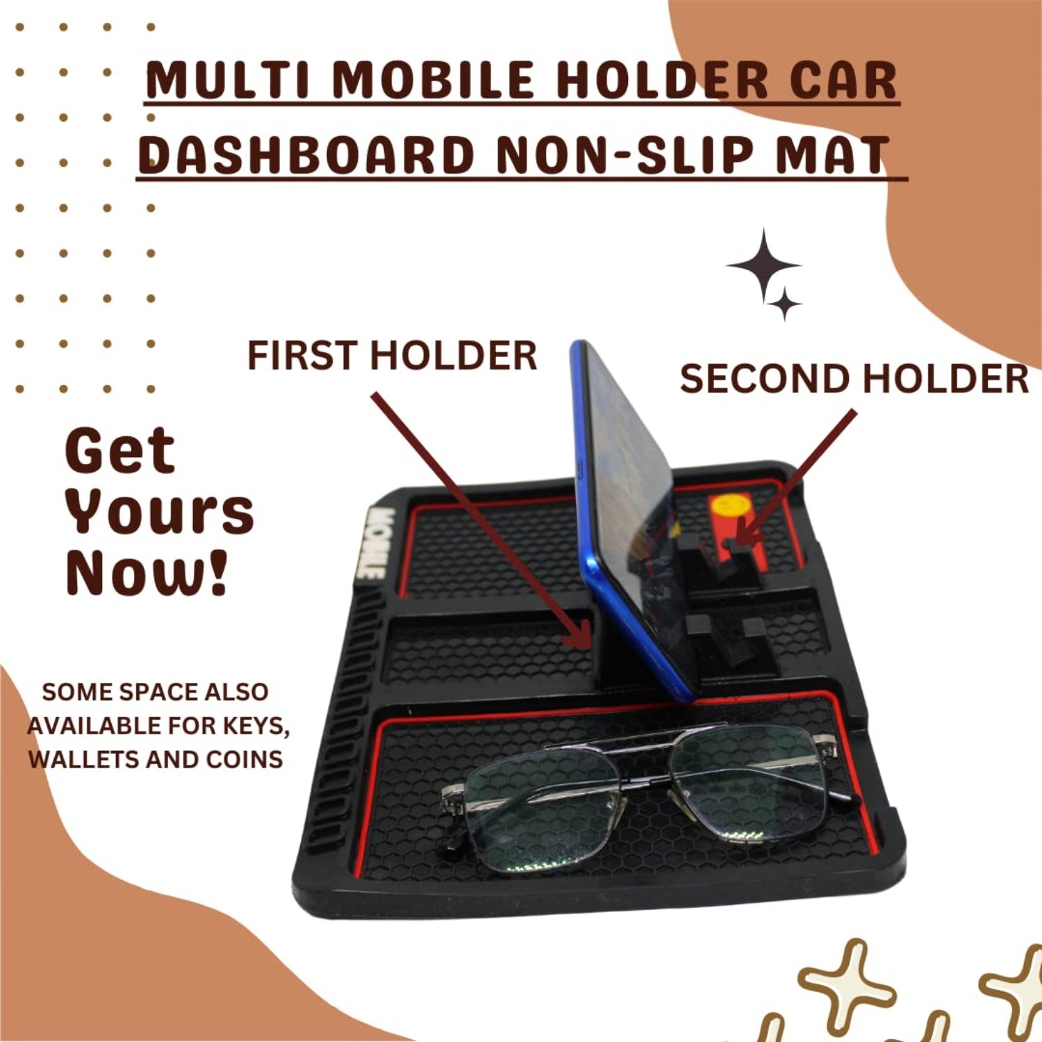Multifunction Non Slip Phone Pad Car Dashboard Non Slip Grip Sticky Pad  Phone Holder Mat Anti-skid Silicone Mat Car Accessories